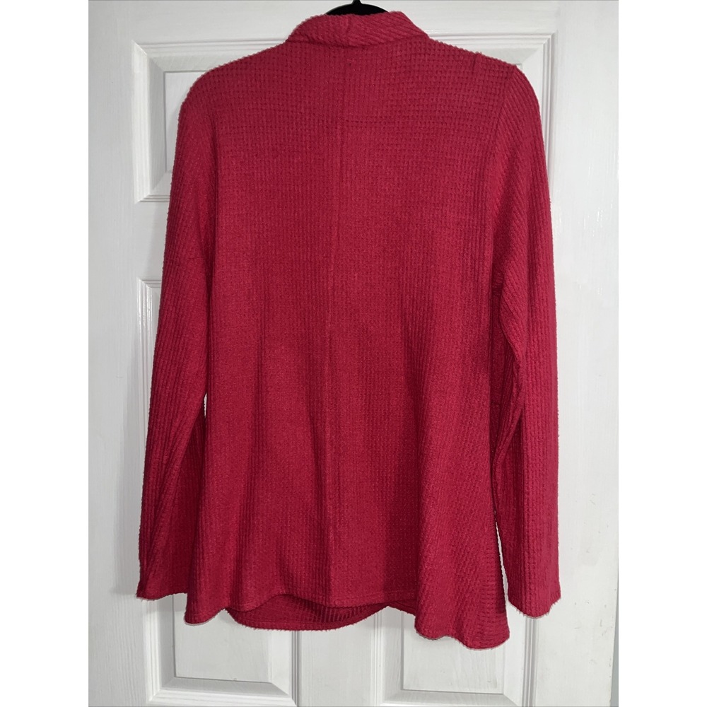 1. State Women's Knit Draped CrissCross Sweater Bright Pink Size XL Tunic Length - Picture 4 of 4